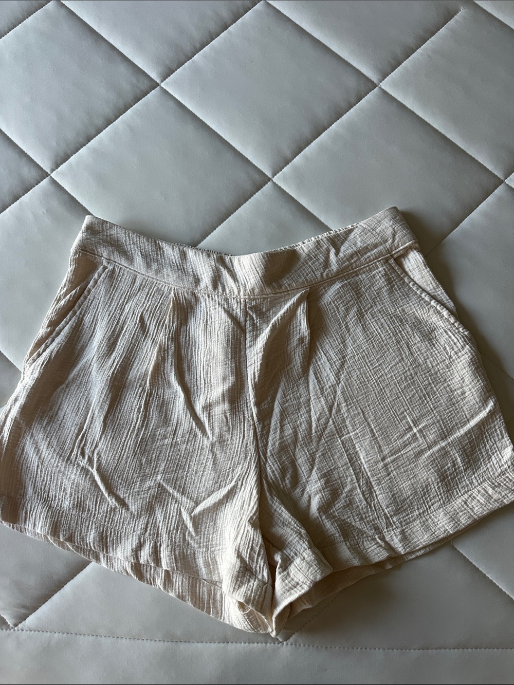 A New Day Cream Textured Women's Casual Shorts